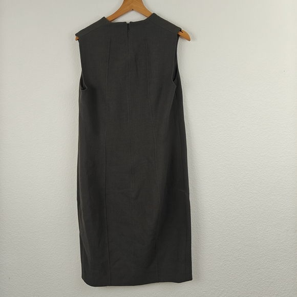 AKRIS NWT Wool Sheath V-neck Grey Suit Dress/ Jacket Set Size 12 Women's - Picture 8 of 15